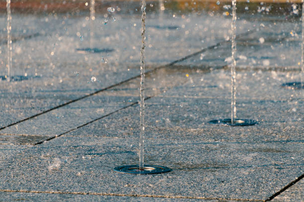 Ornamental pool on the  street.Brno - Czech Republic.