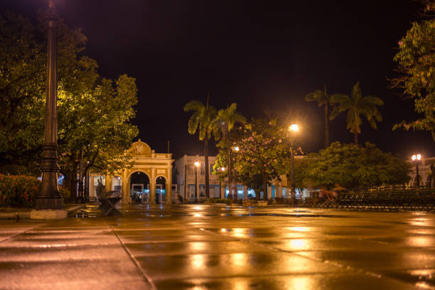 The central square of Cienfuegos - Cuba stock photo