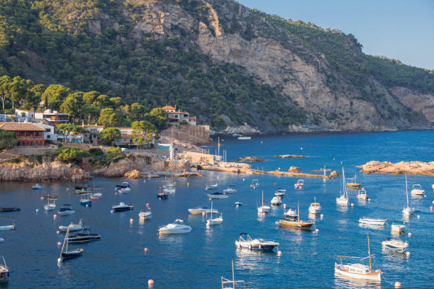 The coves of Fornells de Mar - Catalonia, Spain stock photo