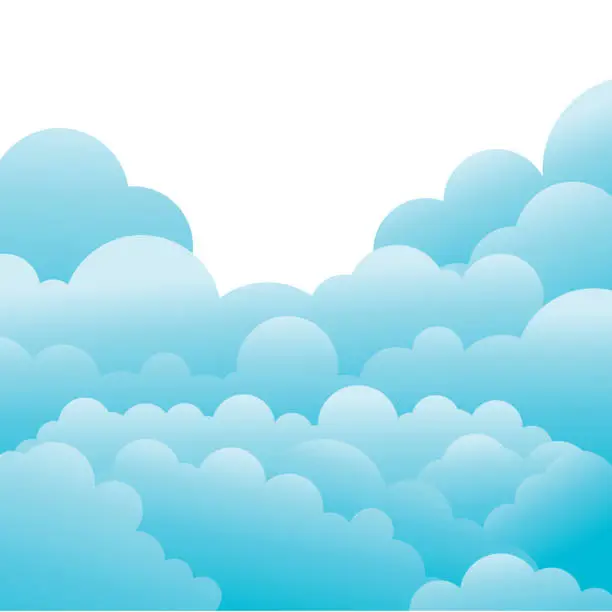 Vector illustration of vector of cloud and peach sky background