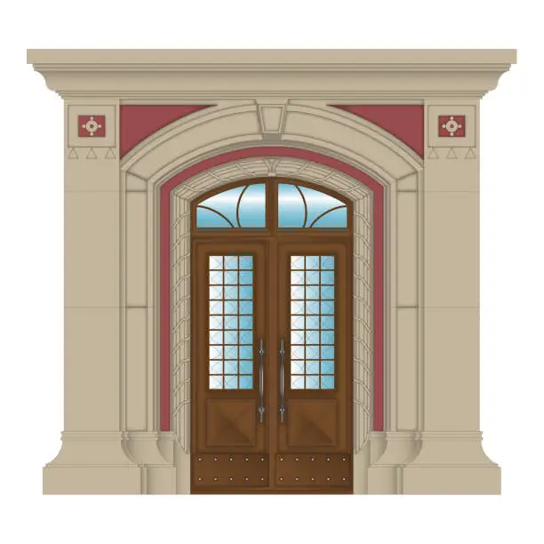 Vector illustration of vector image, stone entrance of house