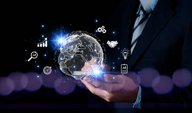 istock A businessman is using his mobile phone. Financial and banking, digital link technology, big data, business global internet connection application technology and digital marketing. 2101825242