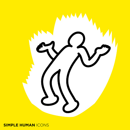 Simple human icon series, person who burns fighting spirit