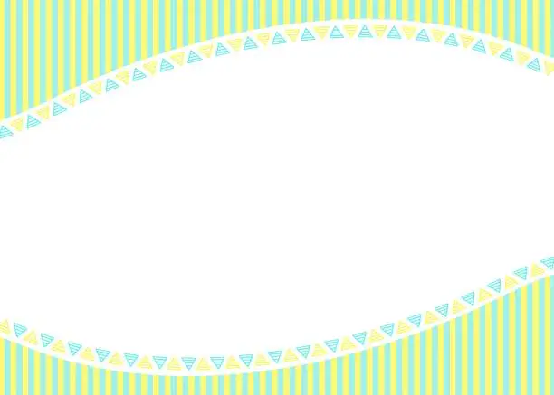 Vector illustration of Striped pattern and triangle frame background, striped pattern and triangle curved frame