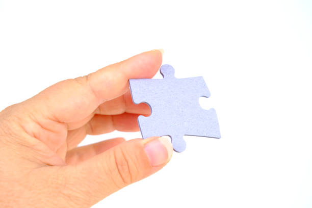 Isolated shot of puzzles piece on white background