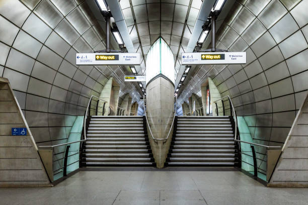 istock Futuristic architecture at Southwark underground station in London, UK 2101848055