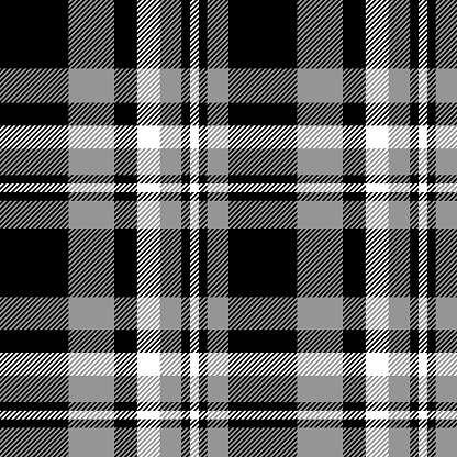 beautiful plaid tartan black gray pattern. This is a seamless repeat plaid vector. Design for decorative,wallpaper,shirts,clothing,dresses,tablecloths,blankets,wrapping,textile,Batik,fabric,texture