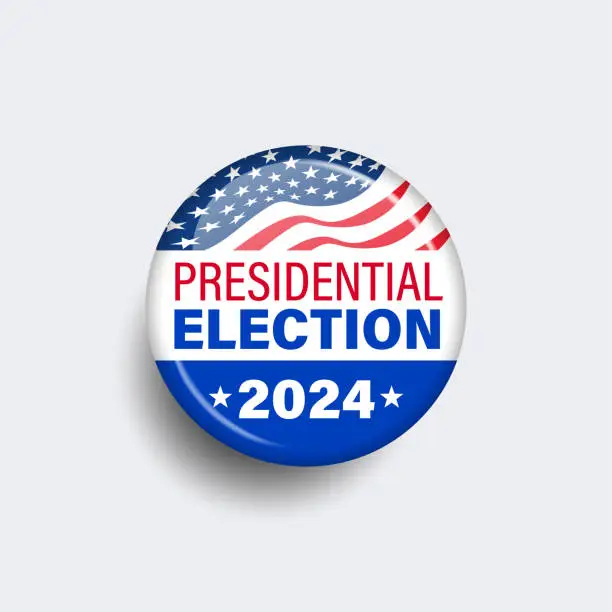 Vector illustration of American presidential election 2024 campaign badge