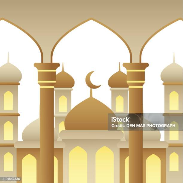Gradient Mosque Islamic Vector Islamic Building Illustrations Mosque Neutral Gradient Stock ...