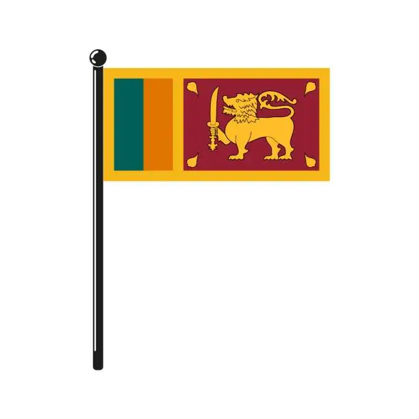 Vector illustration of national flag of Flag of Sri Lanka