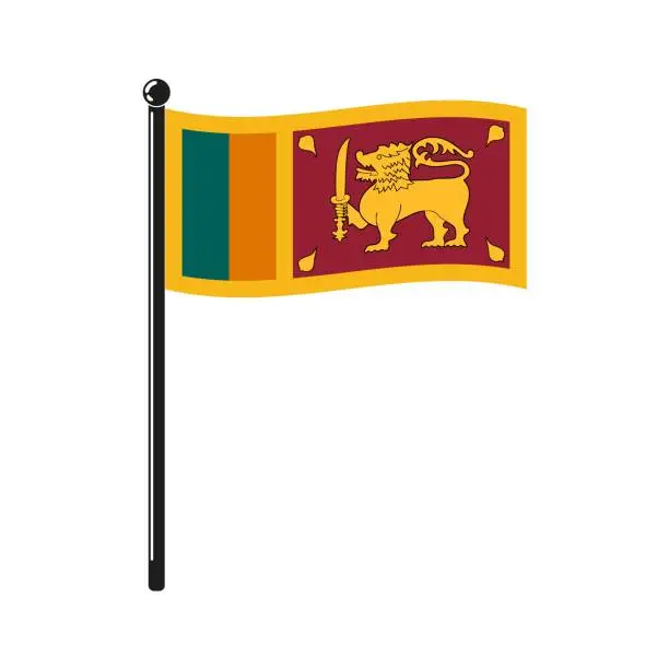 Vector illustration of national flag of Flag of Sri Lanka
