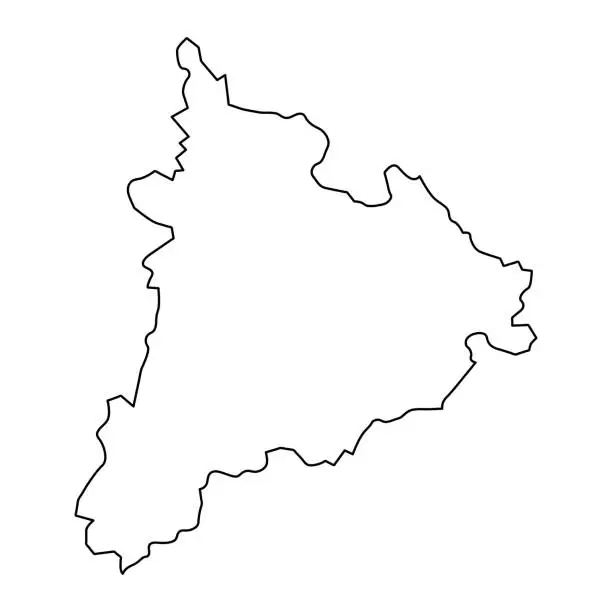 Vector illustration of Kon Tum province map, administrative division of Vietnam. Vector illustration.