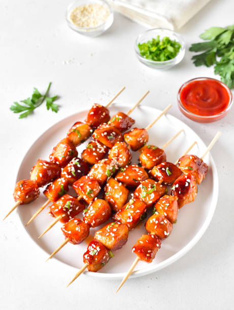 istock Teriyaki chicken skewers 2101903223