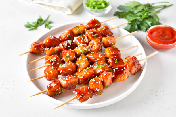 istock Teriyaki chicken skewers 2101903224