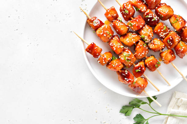 istock Teriyaki chicken skewers 2101903225