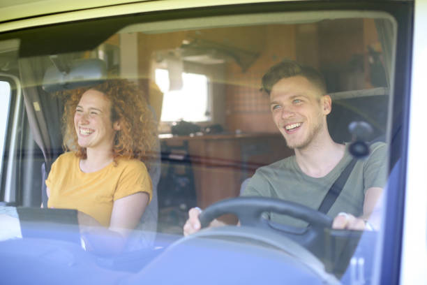 istock Young couple on a road trip 2101933458