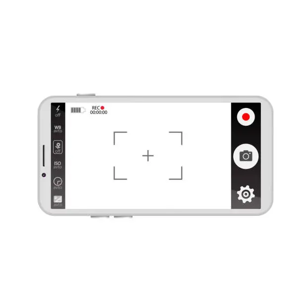 Vector illustration of Mobile viewfinder video