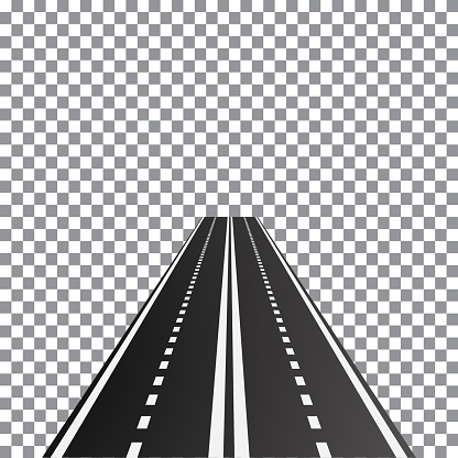 Vector illustration of road with transparency background