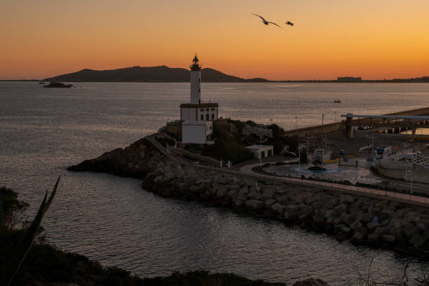 istock Botafoc lighthouse at sunset in Ibiza 2101945232