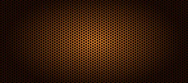 Vector illustration of dark orange hexagonal abstract background