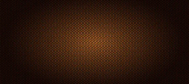 Vector illustration of dark orange hexagonal abstract background