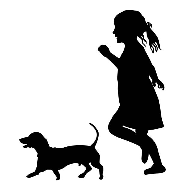 800+ Girl Running With Dog Stock Illustrations, Royalty-Free