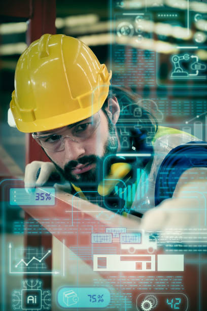 Team of engineers working at the factory