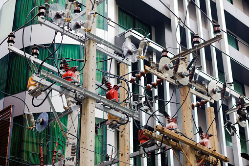 Electrical grid elements  in Bangkok Sukhumvit area