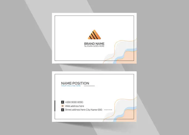 Vector illustration of Pastel color business card template design. Corporate visiting card template design