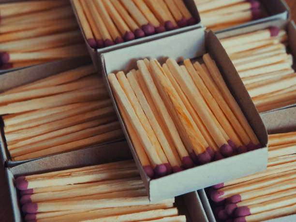 istock Several boxes filled with matches, a close-up shot. Matchboxes. 2102149867