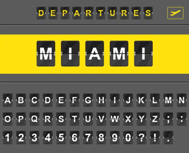 Vector illustration of Mechanical Airport Flip Board