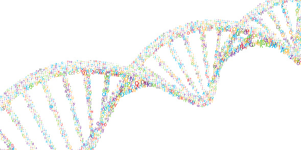 Molecular DNA on white background.Biotechnology, biochemistry, genetics and medicine concept.Vector .