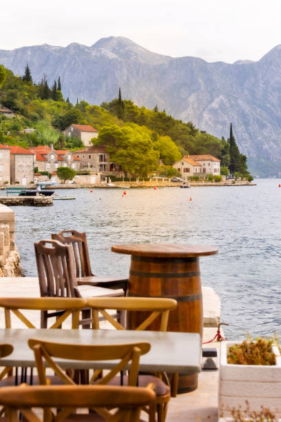 istock Perast, Montenegro town view from a little cafe 2102196263