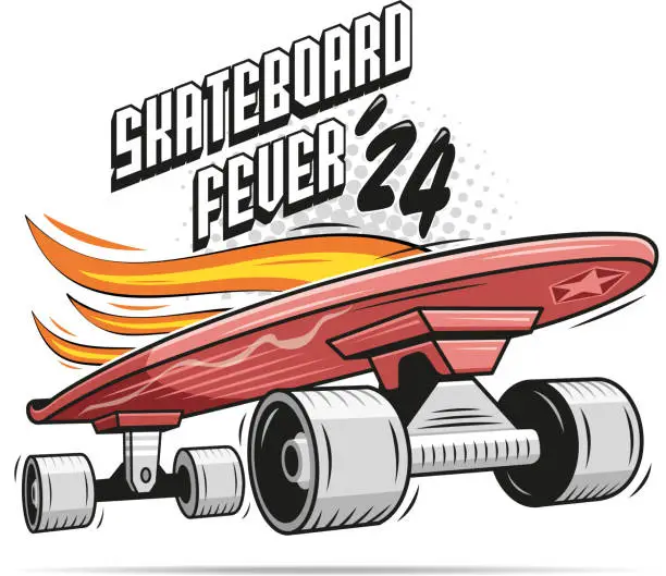 Vector illustration of SKATEBOARD FEVER