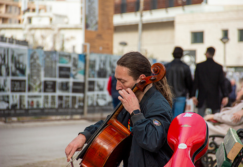 Street violinist. Montenegro, Budva, Old Town