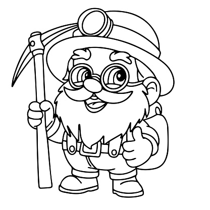 Dwarf in doodle style isolated on transparent background. Hand drawn vector art