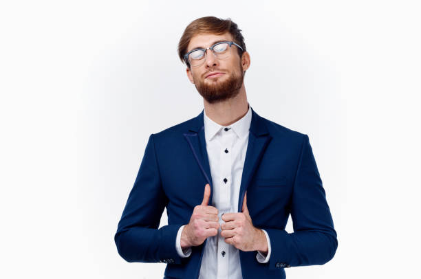 istock businessman in classic suit showing thumb up Success at work 2102281209