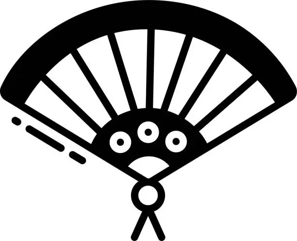 Vector illustration of table fan retro glyph and line vector illustration