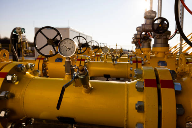 istock Gas interconnector. It connects gas transmission networks. 2102318832