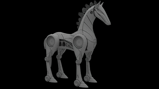 Character 3d render robot horse