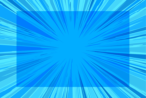 Blue exploding rays of light fun comic book action zoom blast explosion vector illustration background