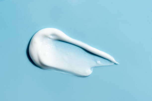 istock Texture of white sunblock cream 2102360412