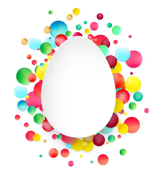 Vector illustration of Egg Amidst Colorful Confetti. Vector illustration