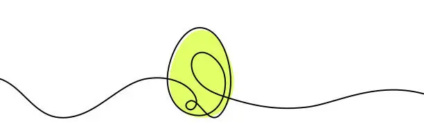 Vector illustration of Lime Green Egg on Dynamic Line. Vector illustration