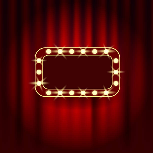 istock Red velvet curtain in theater or cinema. Flashlight. Scene. Stage 2102463834