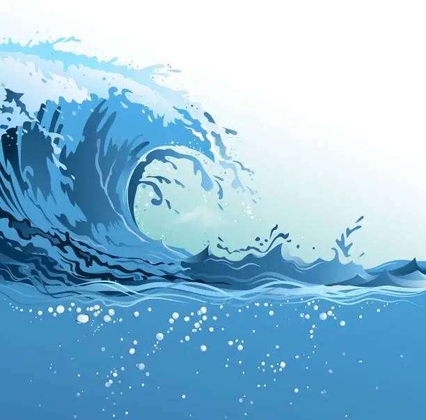 Vector illustration of ocenaia wave