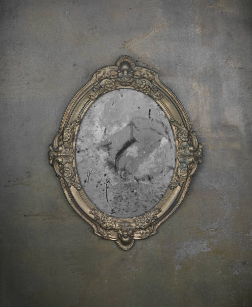 istock vintage dusty mirror on a concrete wall 2102513309