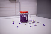 Homemade purple jam from Violet wildflower