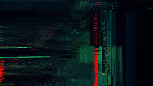 istock Green Red HUD Cyber Glitch Banner Background with Crypto Currency and NFT Encoding Concept 2102545631