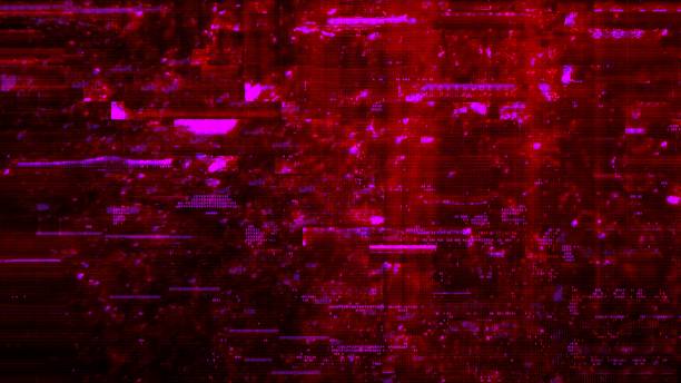istock Violet Red HUD Cyber Glitch Background 2102557841